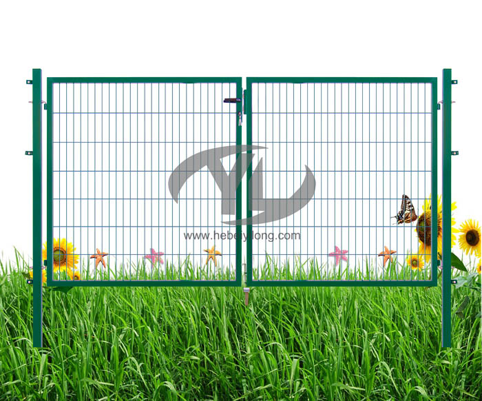 comfort double garden gate with square post