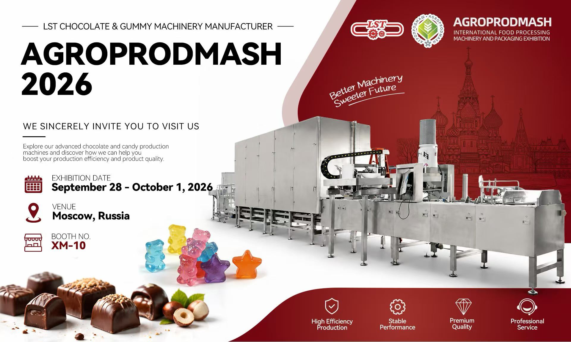 Приглашение на AGROPRODMASH 2026: LST Machinery представит оборудование для шоколада и мармелада