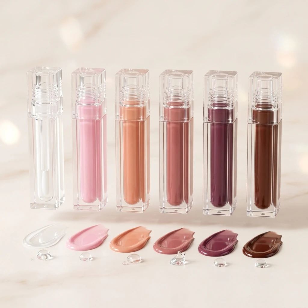 Moisturizing Lip Gloss Hydrating Shiny Lip Oil Non Sticky Long Lasting Clear Pink Brown Lip Gloss Private Label OEM ODM Cosmetic