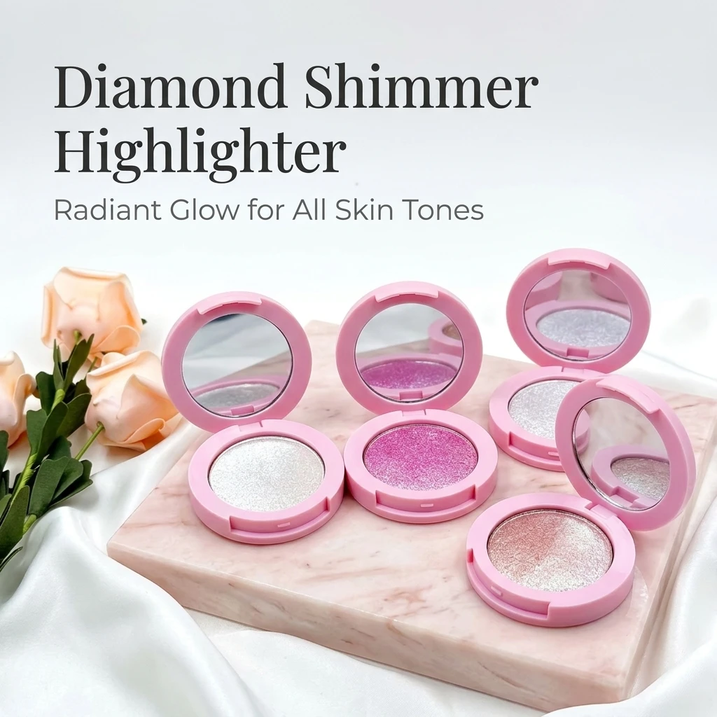 Manufacturer Customizable Wholesale Makeup Vegan Single Highlight Palette Makeup Private Label Pigment Highlighter Palette