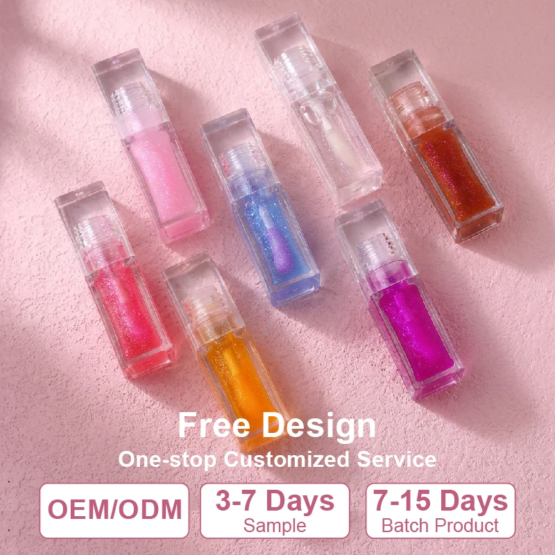 OEM ODM Cruelty Free Vitamin-E Moisturizing Tinted Shine Lip Oil High Quality Pure Natural Plant Nourishing Plant-Based Lip Care