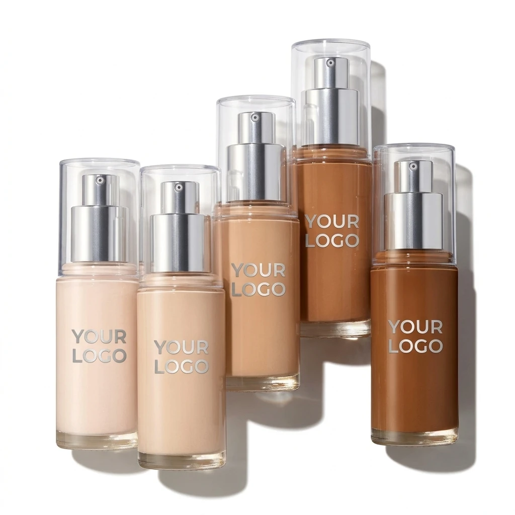 Custom Foundation OEM Makeup Caring Hyaluronic Acid Hydrating and Nourishing Formula with Medium Coverage Liquid Foundation