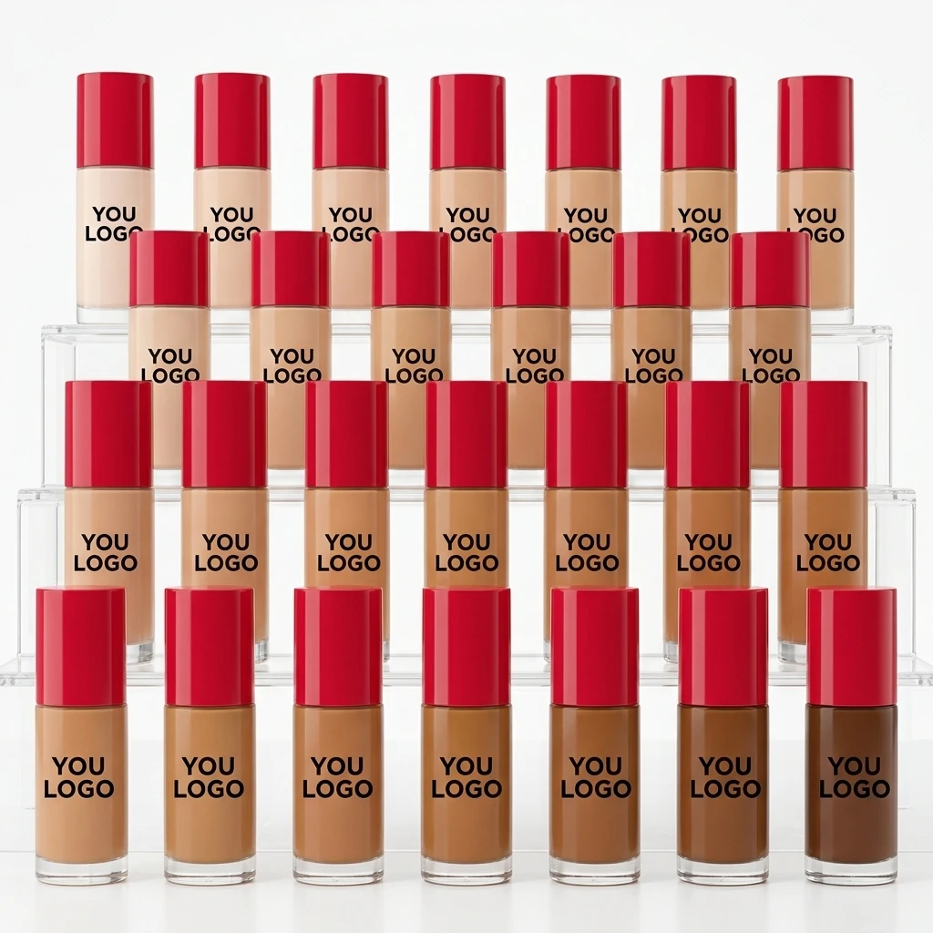 Customizable 3-in-1 Full Coverage Matte Waterproof Liquid Foundation SPF 18 Sunscreen All Skin Tones Hydrating Foundation