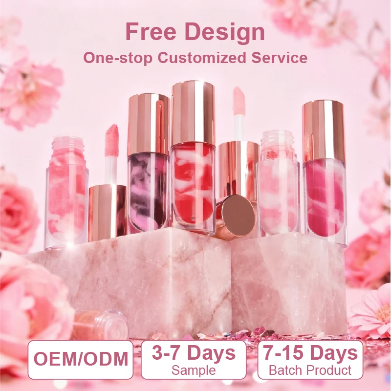 Customizable Factory OEM Latest Spiral Lip Gloss High-quality Blended Liquid Lipstick Marble Texture Effect Niche Lipstick