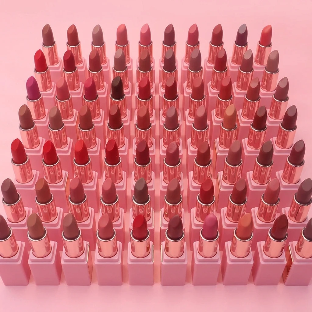 Customizable Cosmetics Vegan Waterproof Long Lasting Wearing Makeup Private Label Cream Nude Velvet Matte Lipstick OEM ODM