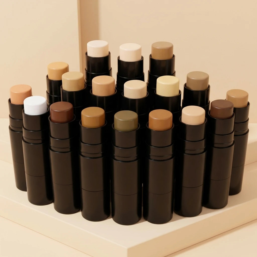 Customizable New Arrivals Vegan Matte Full Coverage Concealer Foundation Stick Matte 2 in 1 Contour Concealer Stick With Brush