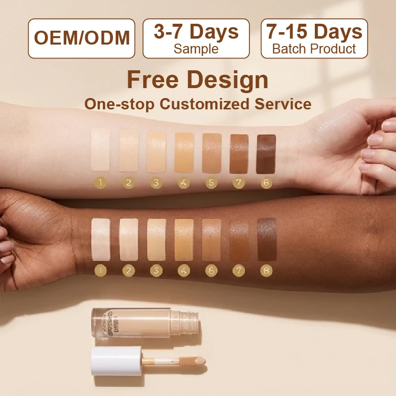 Custom HOT Full Coverage Concealer 8 Color Liquid Concealer Makeup No LOGO Sample Waterproof Foundation Concealer Stick