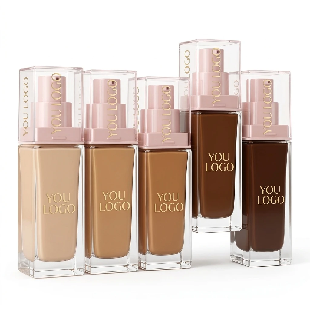 Custom Plump & Glow Foundation Liquid Foundation with 2% Niacinamide + Hyaluronic Acid Plumping and Brightening Face Makeup