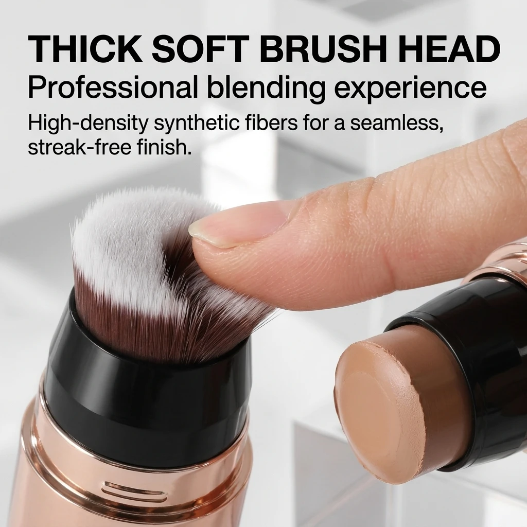 OEM Private Label Vegan Cruelty Free Waterproof Pink Cheek 2 in 1 With Brush Creamy Concealer Bronzer Blush Highlighter Sticker