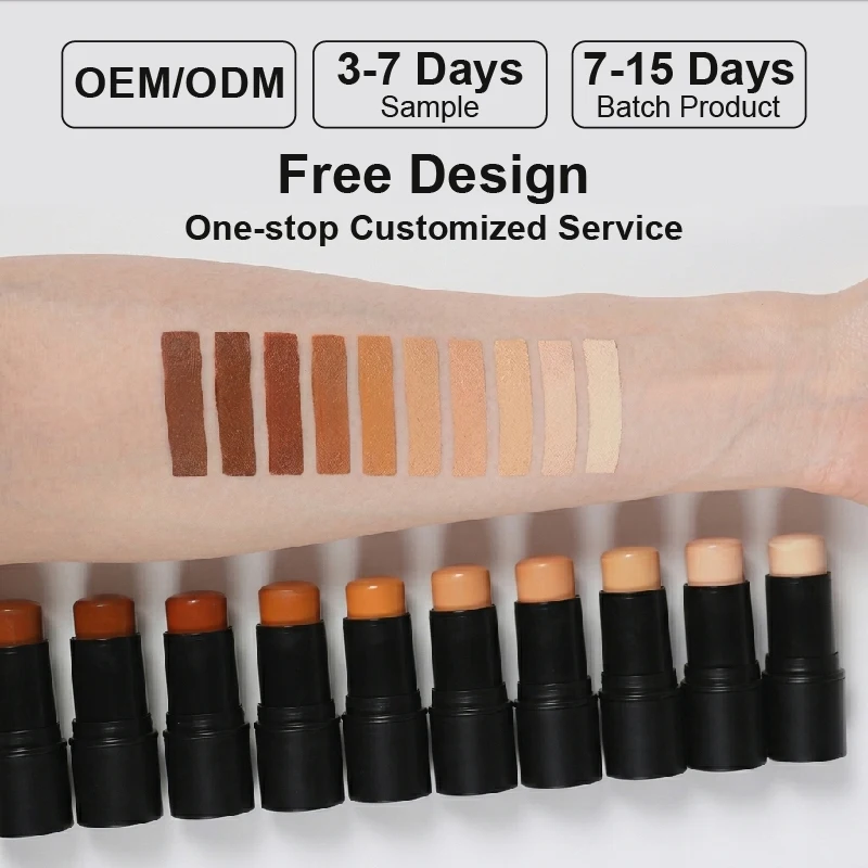 HOT Nude Luxury 11 Color Stick Blush Private Label Custom Waterproof OEM Blusher Highlighter Rubor Face Makeup Cream Blush Stick