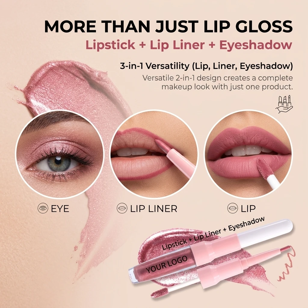 2-in-1 Metallic Lipstick & Lip Liner OEM