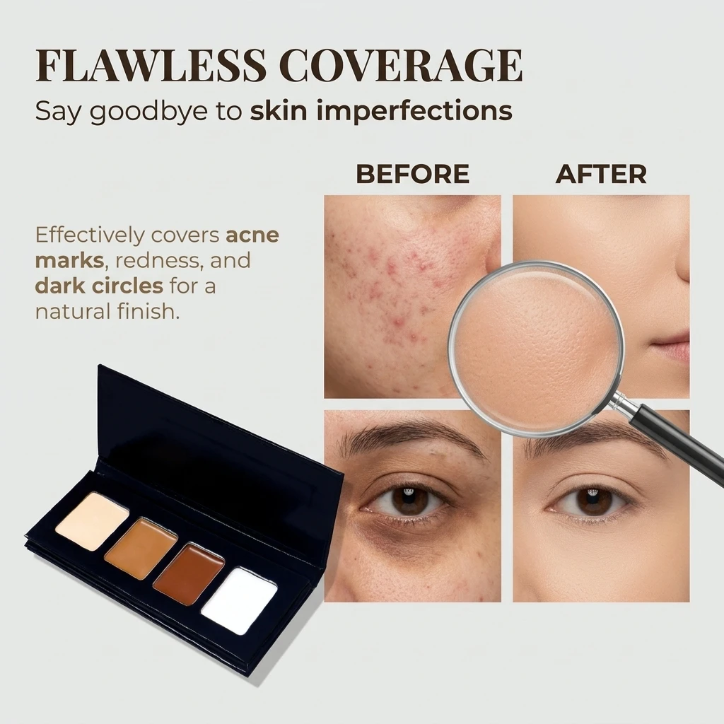 Custom Makeup Natural Waterproof Full Coverage Foundation Cream Contour Palette Vegan Private Label Brow Concealer Palette