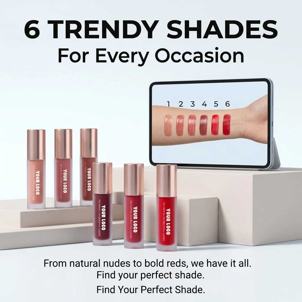 Custom Long Lasting Plumping Lip Gloss Cooling Plumping Customizable Visibly Fuller Lips Vegan Plump Lip Gloss for Private Label