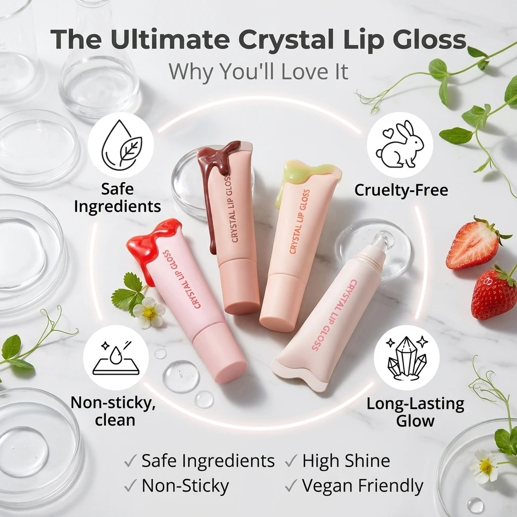 OEM Custom LipGloss Strawberry Cheesecake Candy High Shine Glosse Transparent Lipgloss Custom Cute Vegan Organic Lip Gloss