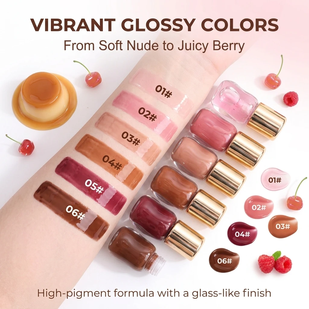Custom Logo Lip Gloss Vegan Private Label Mineral Makeup Smooth Moisturizing Lipgloss Lasting Shining Plump Lips Gloss