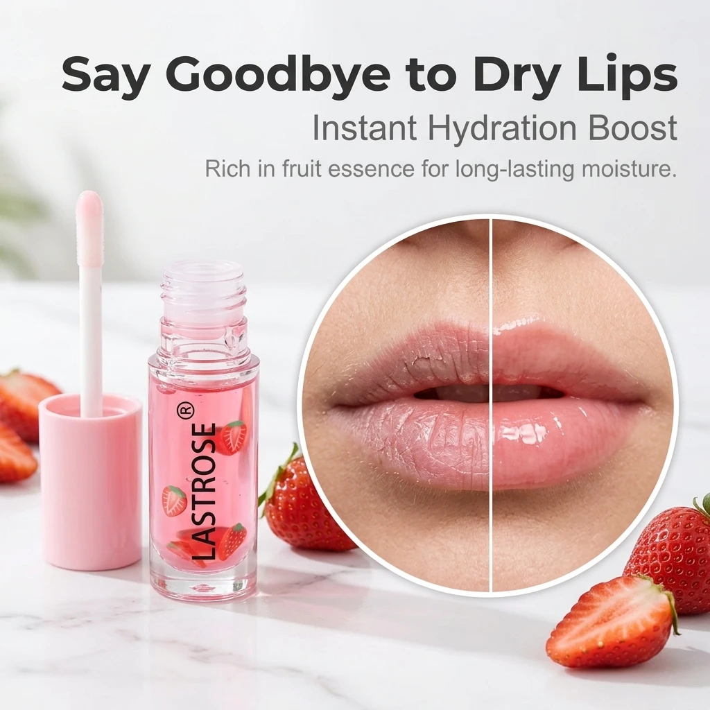 Custom Lip Oil With Fruit Slices Different Flavors Colorful Lip Gloss Oil Color Fruit Kids Lipgloss Luxury OEM Vegan Lipgloss