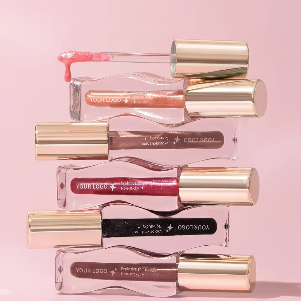 Custom Vegan Strawberry Pink Clear Fruit Plumping Private Label Private Label Lip Gloss Flavoring Oil Color Changing Lip Oil