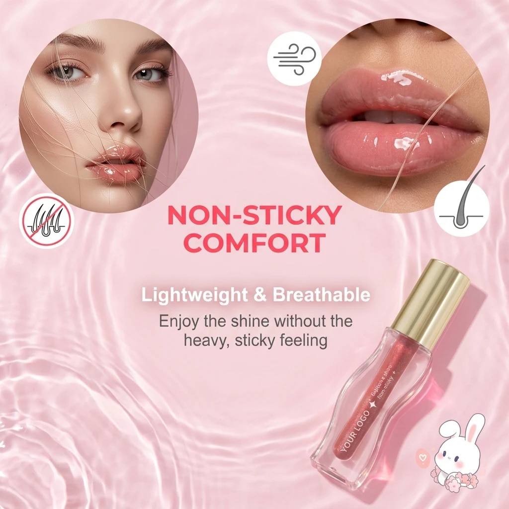 Custom Vegan Strawberry Pink Clear Fruit Plumping Private Label Private Label Lip Gloss Flavoring Oil Color Changing Lip Oil