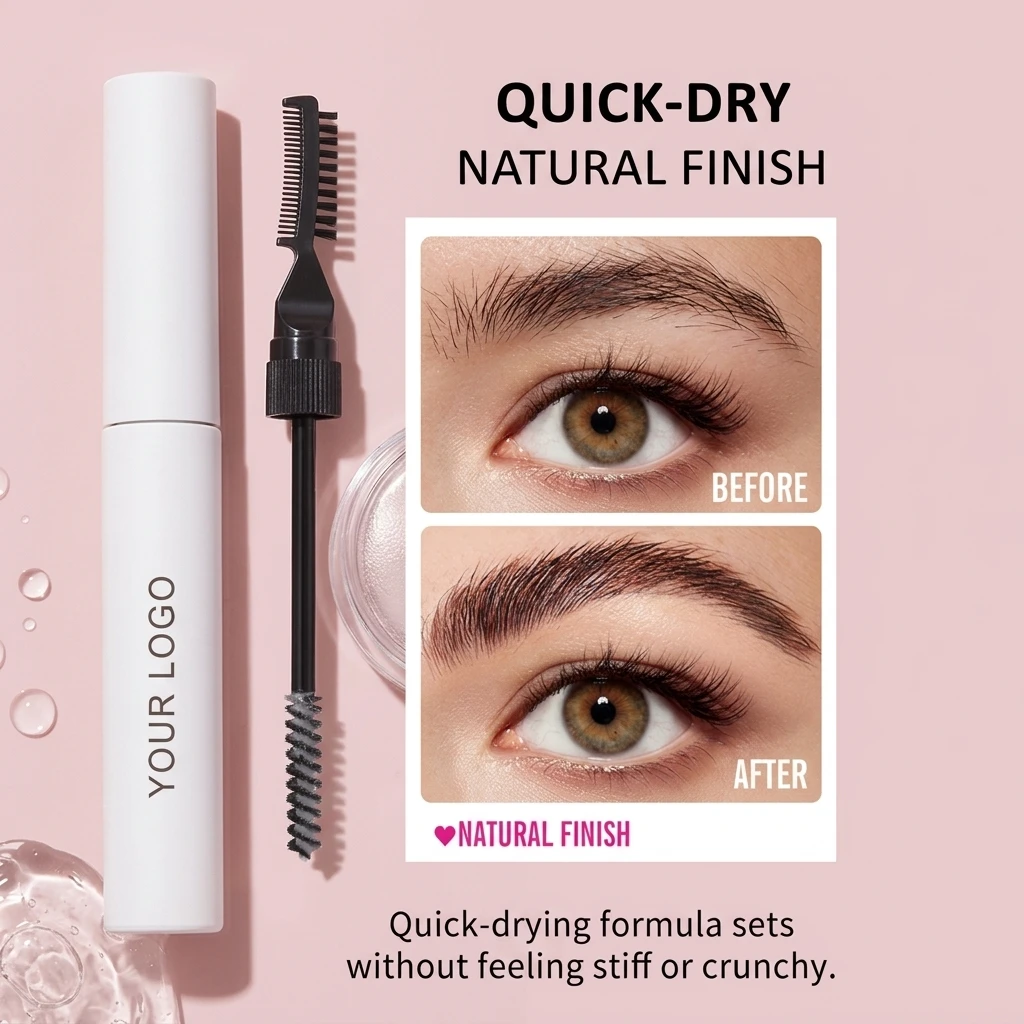 Customizable Natural Finish Brow Freeze Gel Private Label Sculpts Brows Clear Brow Wax Gel Extreme Hold Eyebrow Gel Wax OEM