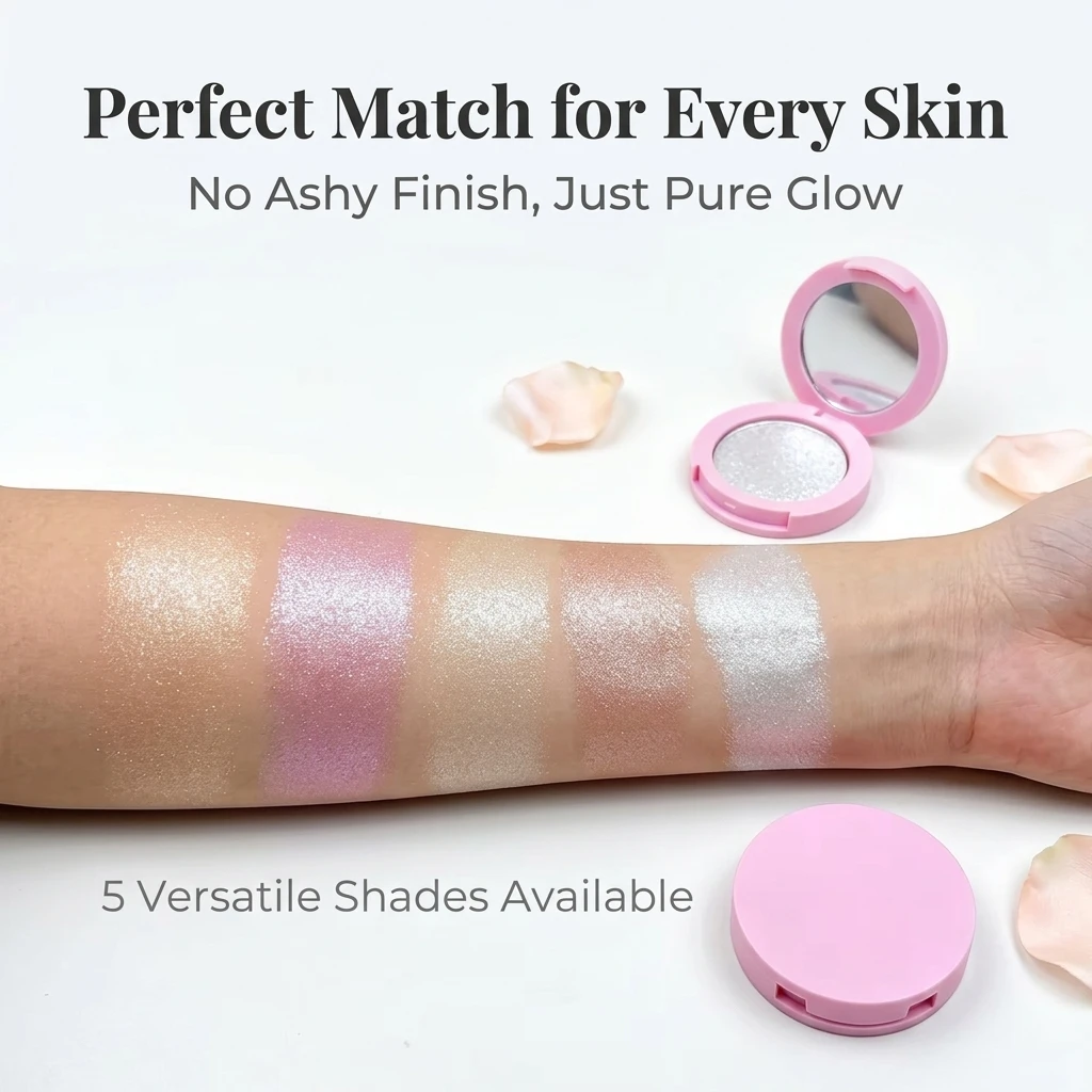 Manufacturer Customizable Wholesale Makeup Vegan Single Highlight Palette Makeup Private Label Pigment Highlighter Palette