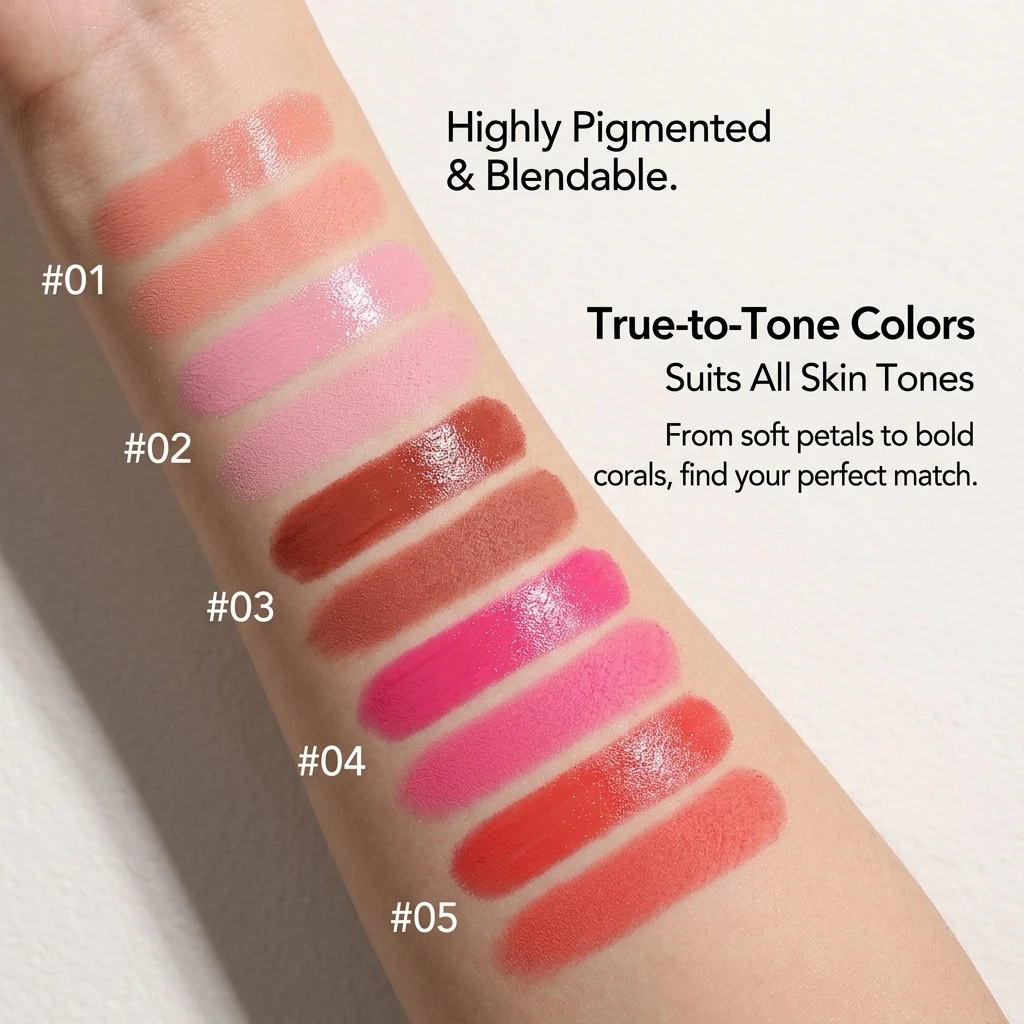 Wholesale Customizable Logo Cream Blush Palette Private Label Dual Color Blush Palette Waterproof Vegan Cheek Blusher Blush