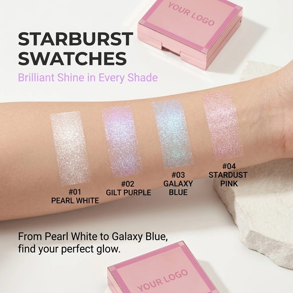 Factory Customizable Highlighter Face Makeup Diamond Glow Powder Private Label Shimmer Highlight Powder Body Highlighter