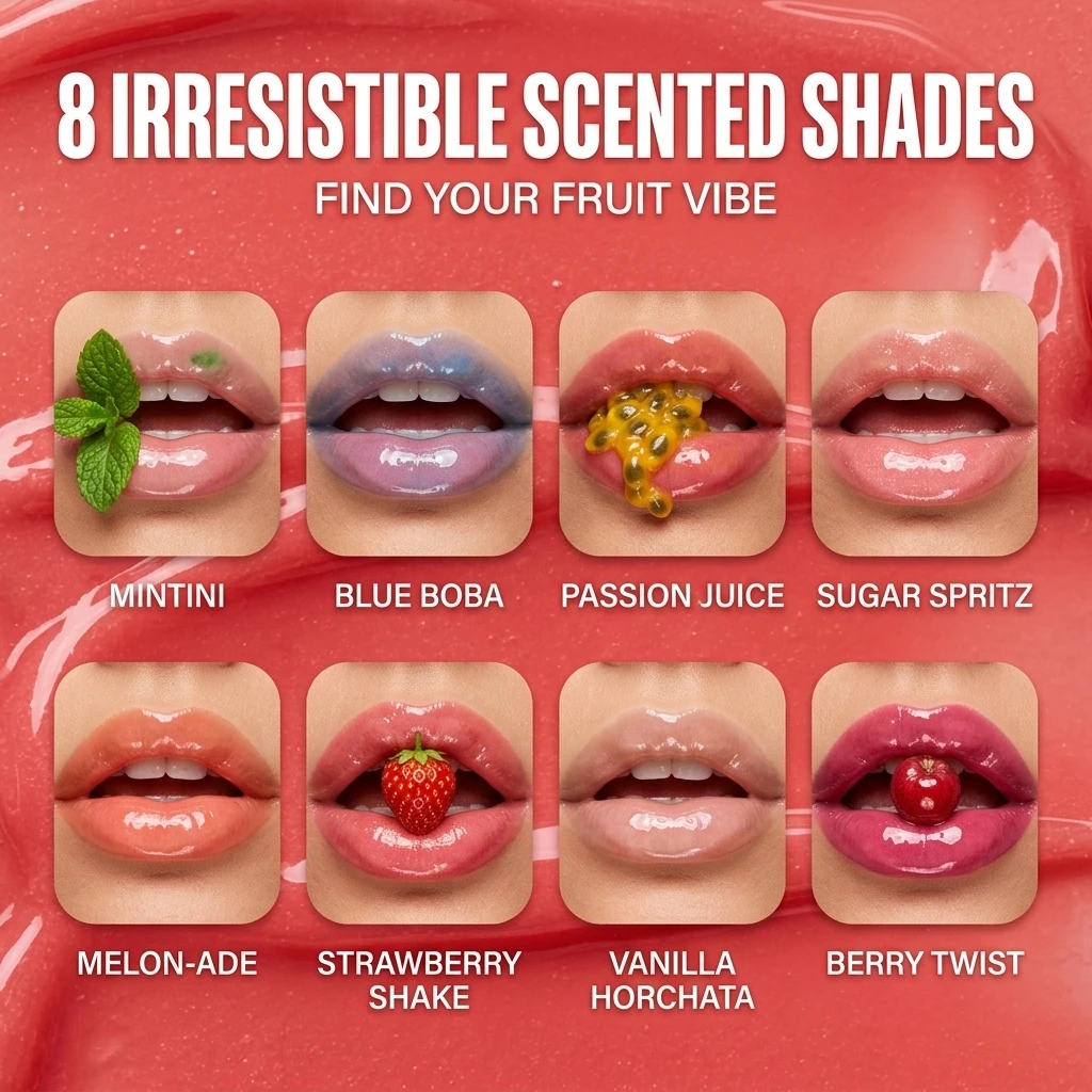 Custom Logo Oil-in-Gel Lip Gloss for Glossy Bouncy Shine Hydrating Tinted Lip Balm and Moisturizer with Hyaluronic Acid OEM