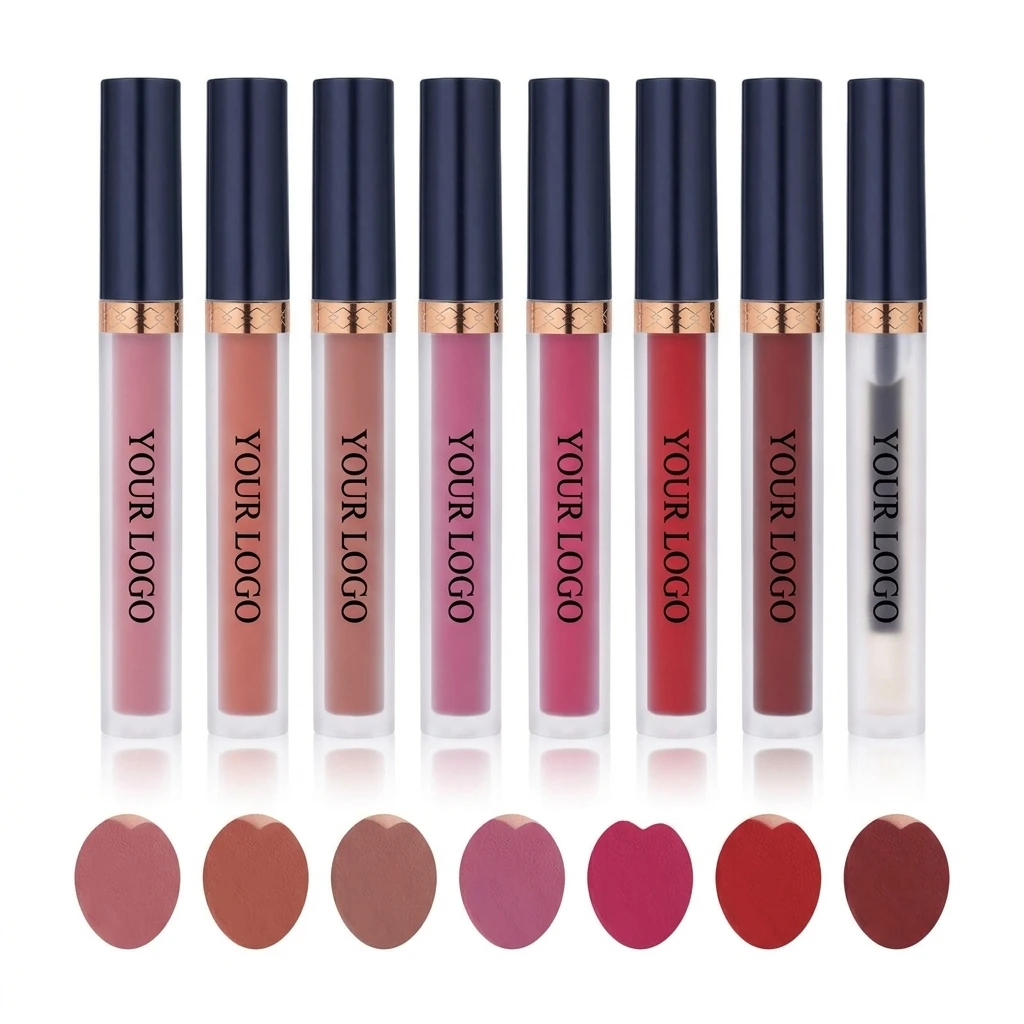 Matte Liquid Lipstick Lip Plumper Makeup Pigmented Long Lasting Lip Gloss Custom Vegan Lip Gloss Matte Lipstick Private Label