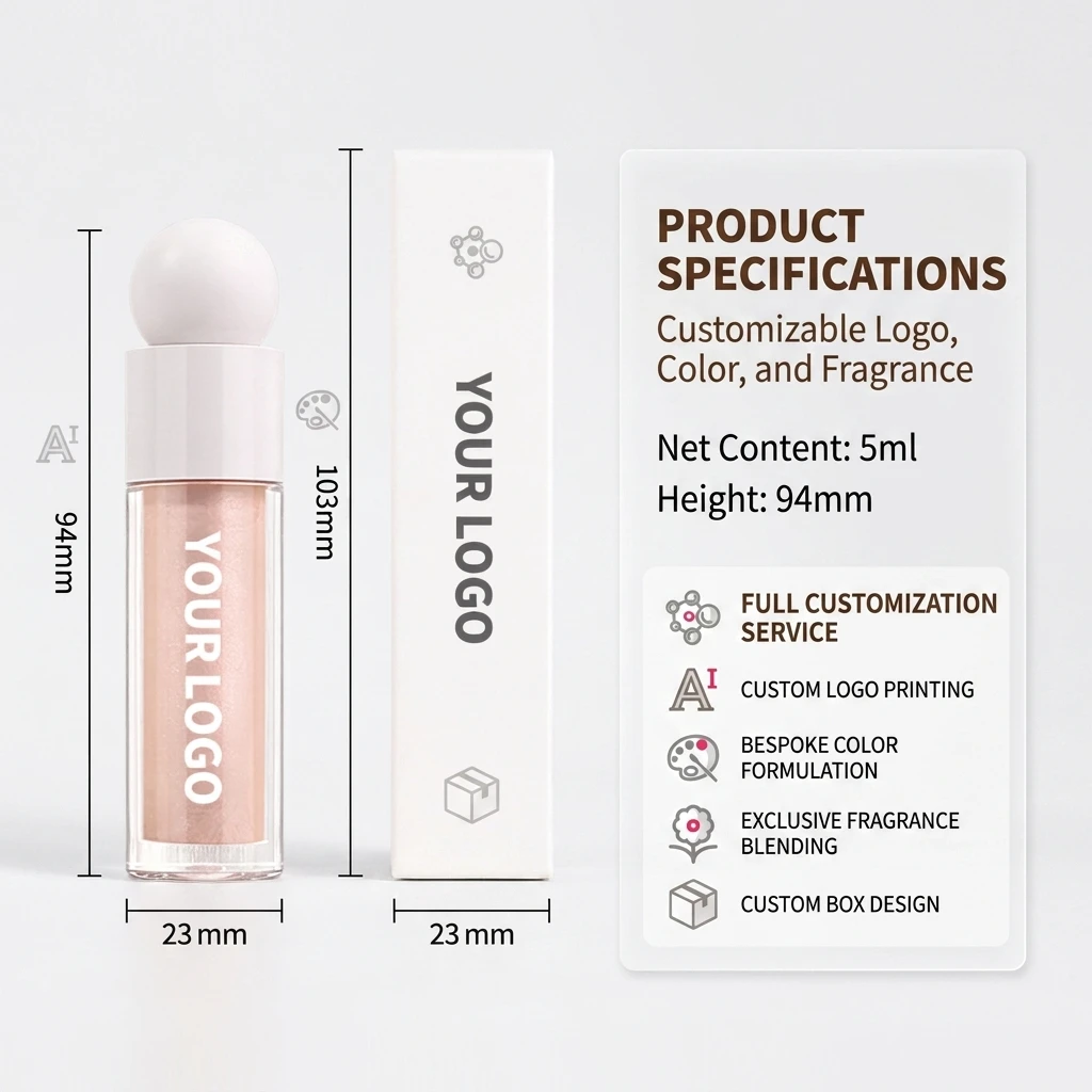 OEM Low MOQ Custom LOGO Highlight Makeup Contour Illuminator Glow Shimmer Body Oil Waterproof Liquid Highlighter Brighten