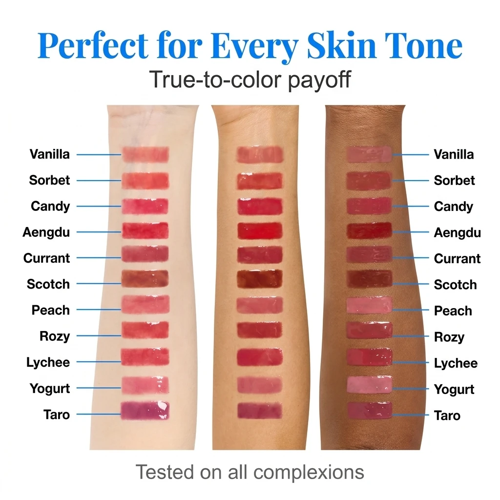 Customizable 3D Voluming Gloss Lip Gloss, High shining Long-lasting Moisturizing finish Makeup Glossy Hydrating Custom Colors