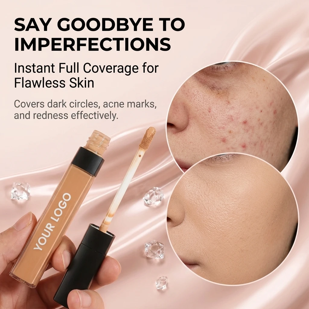 Customizable Face Makeup OEM Wholesale Makeup Cream Concealer Private Label Vegan Waterproof Long Lasting Liquid Concealer