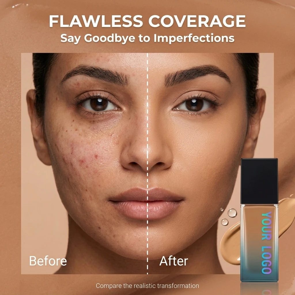 Custom Logo Liquid Makeup Concealer Long-Lasting Matte Waterproof Foundation Shea Butter Full Coverage Moisturizing Concealer