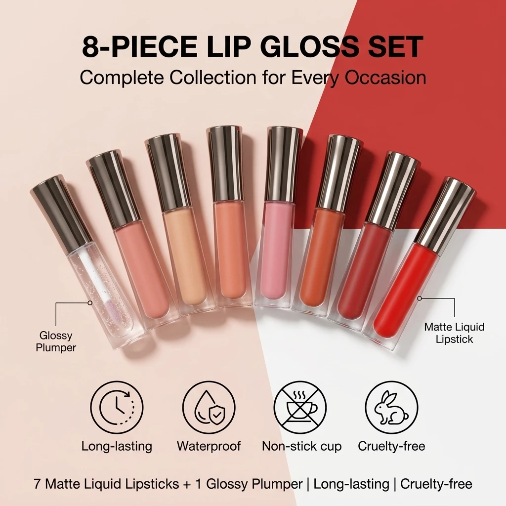 Factory Custom Organic Natural Lips Makeup Lip gloss Private Label LOW MOQ Long Lasting Waterproof Velvet Matte Lip Gloss