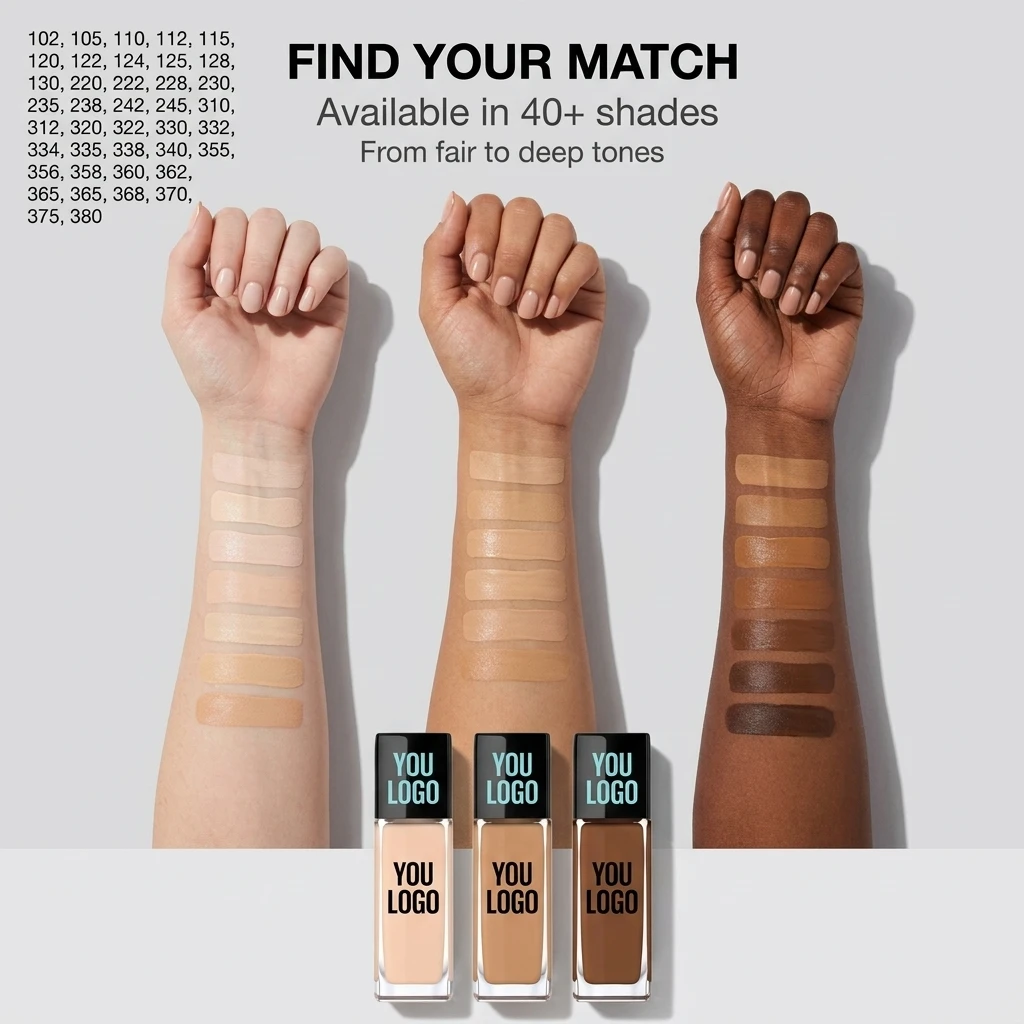 Liquid Full Coverage Long Lasting High Quality Foundation Private Label Choose Your Own Tube Matte Waterproof Makeup Foundation