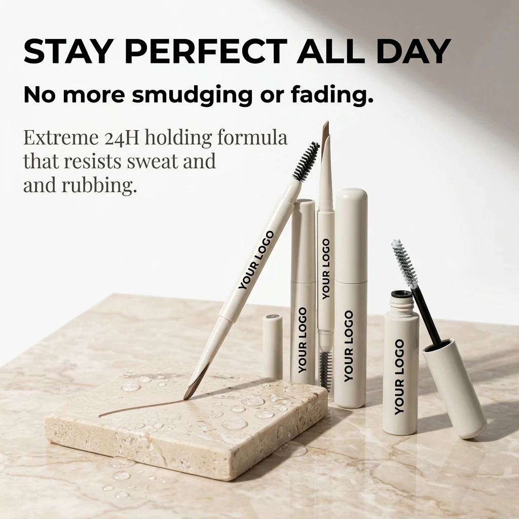 OEM Vitamin E Moisturizing Eye Brow Shaping Kit Waterproof 3d Pencil and Gel Set in Box Custom Logo Lasts All Day Eyebrow Gel