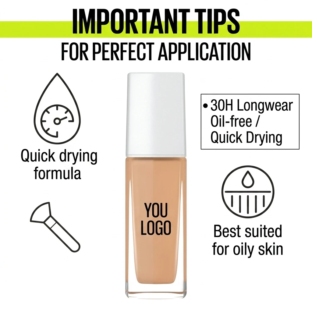 OEM All Skin Tones Hydrating Foundation for Dry Skin Anti Caking Anti Flaking 30 Shades Available Vegan Cruelty Free Foundation