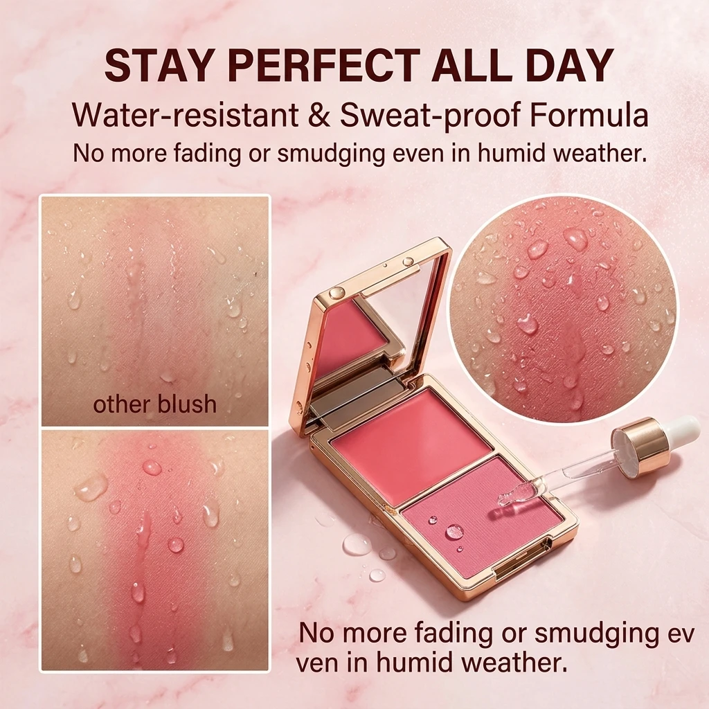 OEM 12 Color Cream Blush Private Label Waterproof Bronzer Powder Blush Personnaliser Long Wear Vegan Custom Makeup Blush Palette
