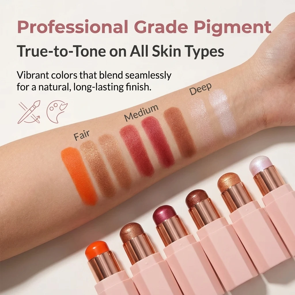 Custom ODM Multi-Stick Mineral Blush Creamy Lightweight Luxurious Shimmer Effortlessly Glimmer Blendable Lasting Wear Lips