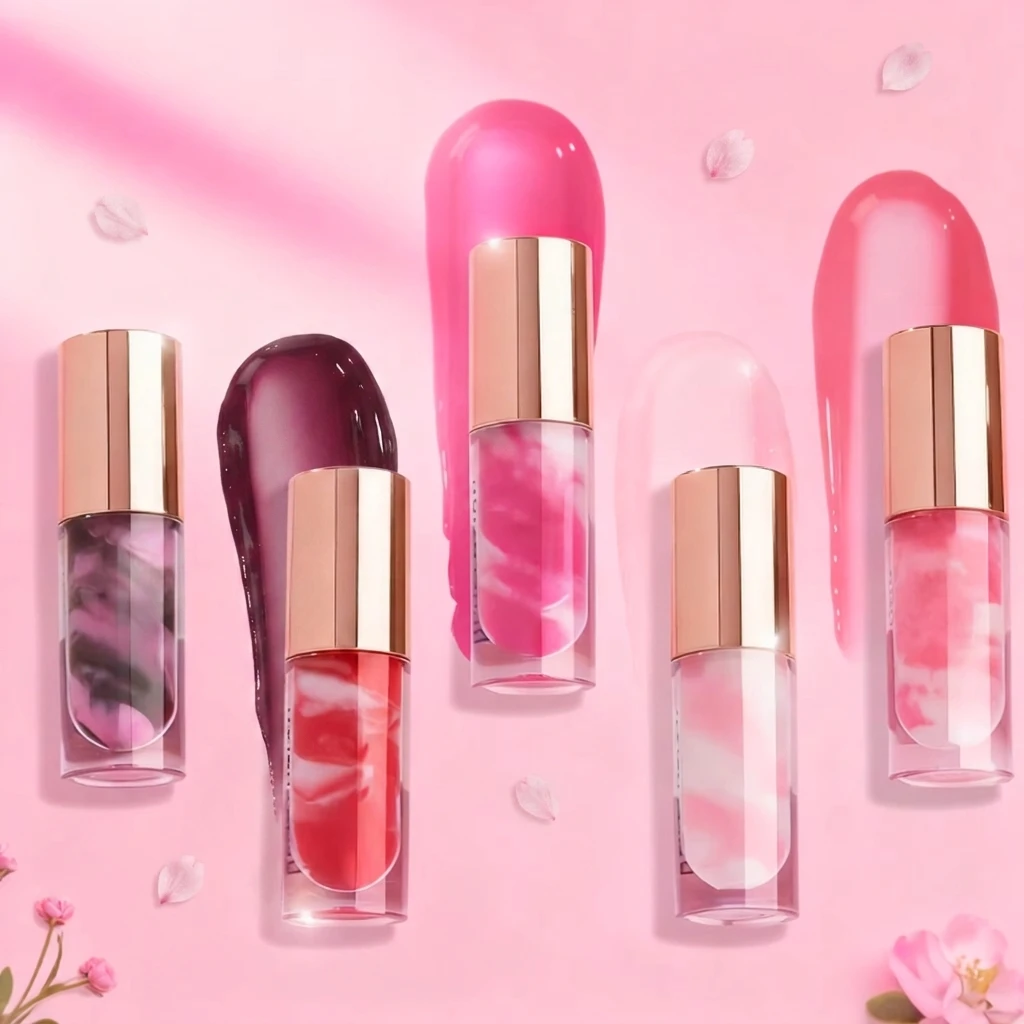 Customizable Factory OEM Latest Spiral Lip Gloss High-quality Blended Liquid Lipstick Marble Texture Effect Niche Lipstick