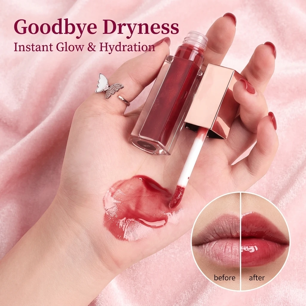 Custom Logo Makeup Vegan Clear Lip Gloss Vendor Beauty Make up Lip Gloss Private Label Cosmetics Lipgloss Lips Makeup OEM
