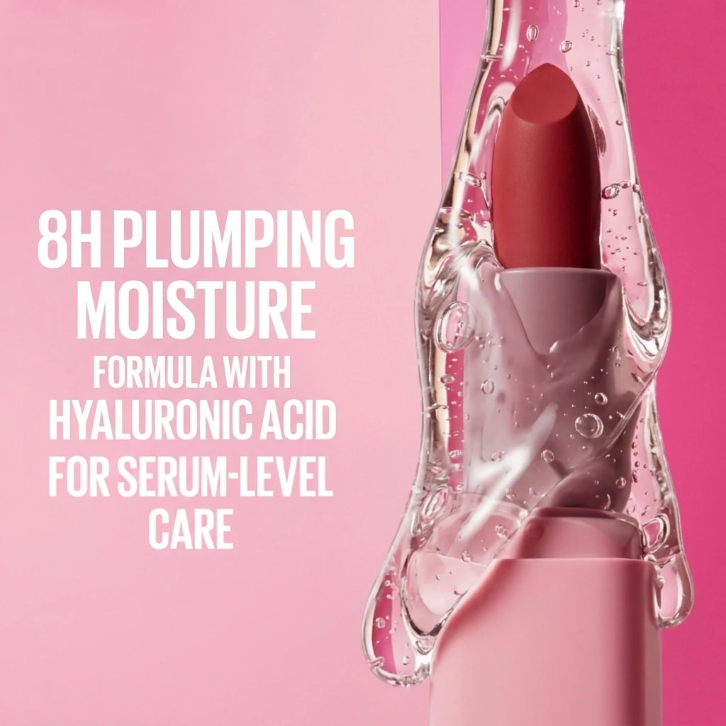 Customizable Wholesale Serum Lipstick Hydrating Lip Makeup with 8HRs of Lip Plumping Moisture with Hyaluronic Acid + Oil Blend