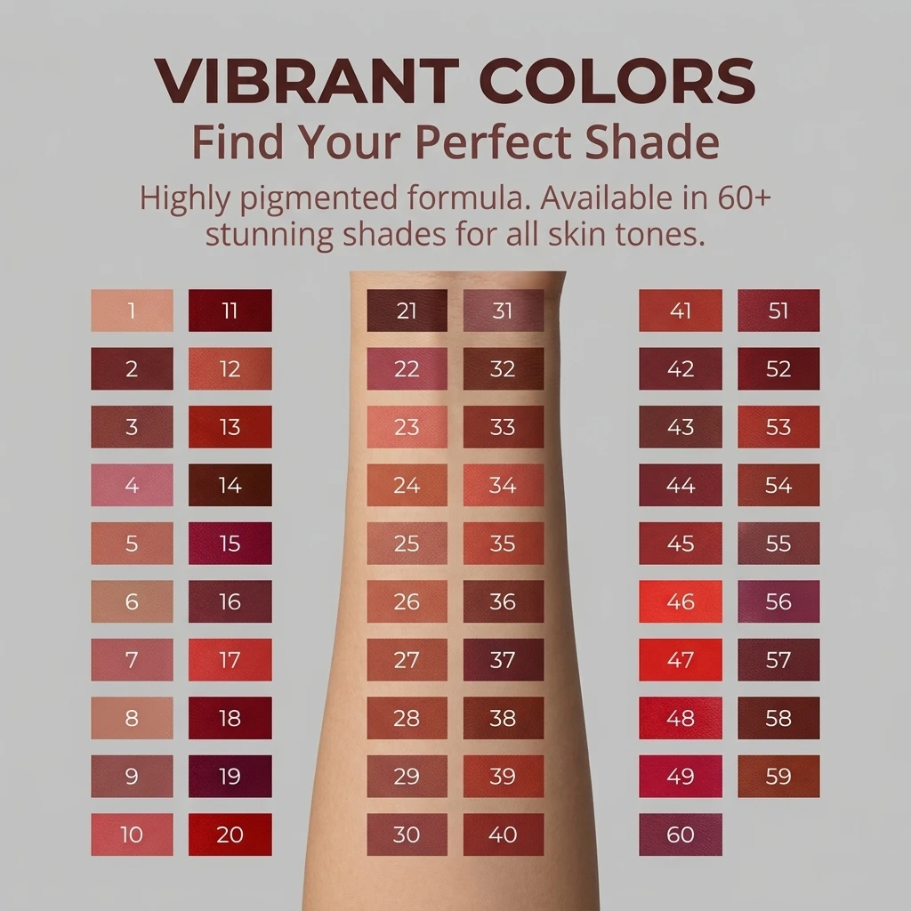 OEM Customizable 56 Colors Lip Gloss Makeup Manufacturers Cosmetics Custom Waterproof Velvet Nude Matte Liquid Lipstick