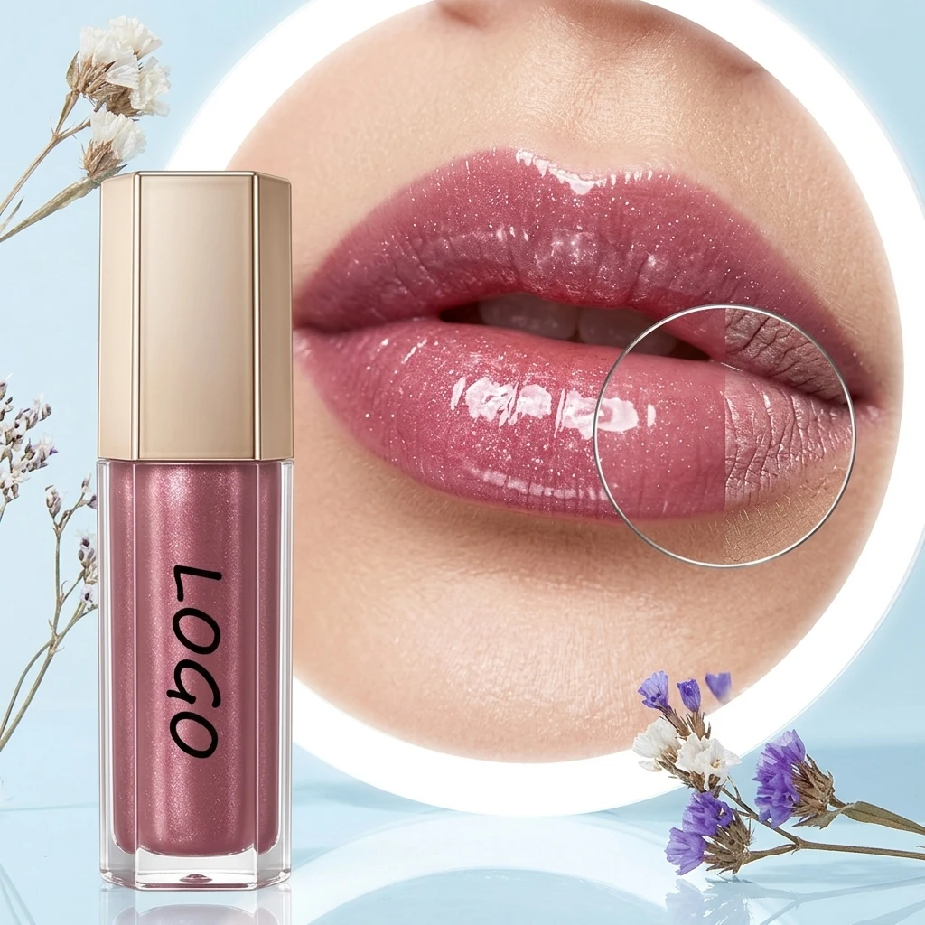 Customizable OEM Moisturizing Vegan Glossy Shining Natura Lip Gloss Private Label Custom Logo Lipstick Lip Gloss