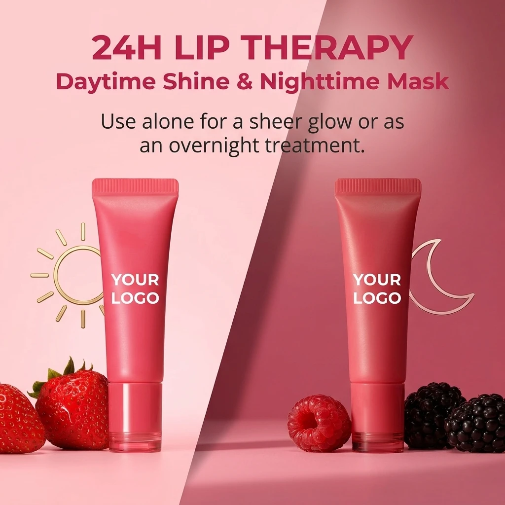 Organic Natural OEM Private Label Vegan Organic Lipstick with Butter Peptide Lip Treatment Gloss Customizable Vegan Lip Balm