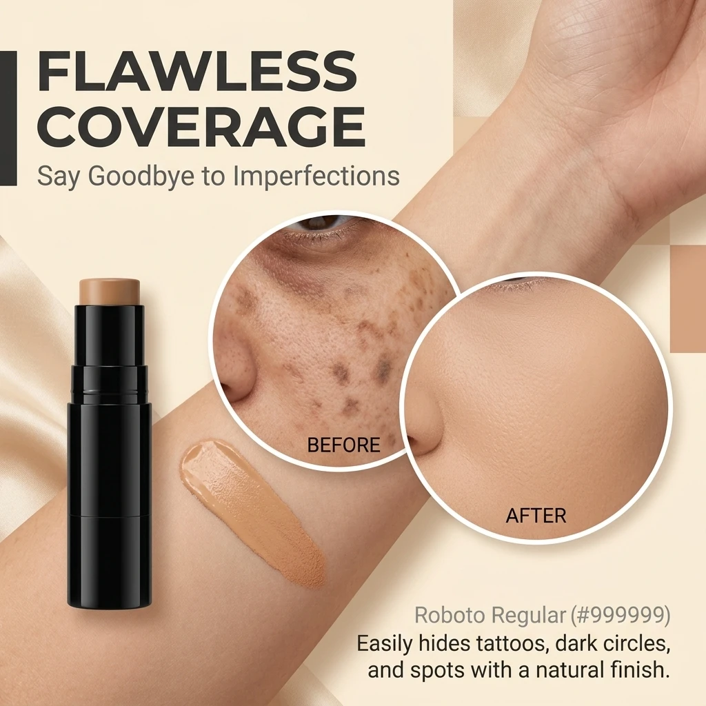 Customizable New Arrivals Vegan Matte Full Coverage Concealer Foundation Stick Matte 2 in 1 Contour Concealer Stick With Brush
