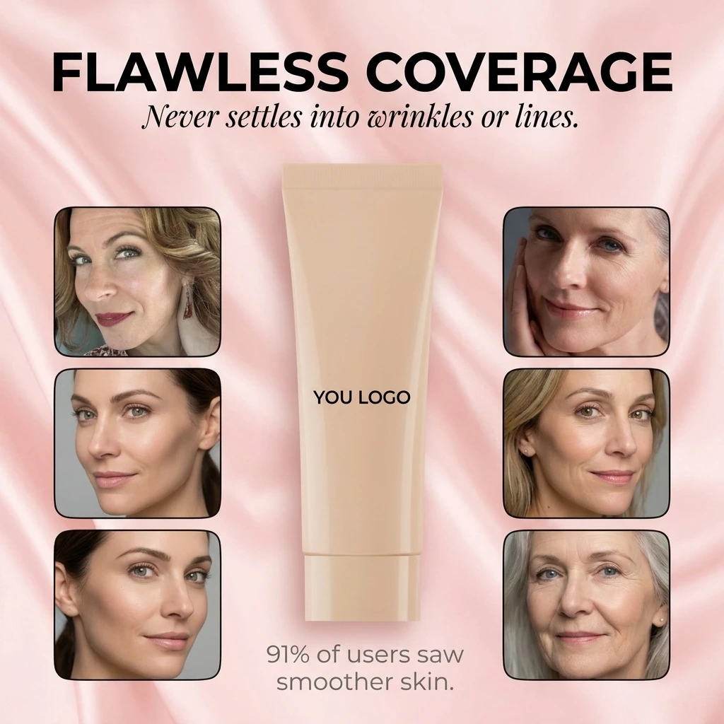 Customizable Foundation Cosmetics Waterproof Long Lasting Tinted Moisturizer Liquid Foundation Custom Foundation OEM Makeup