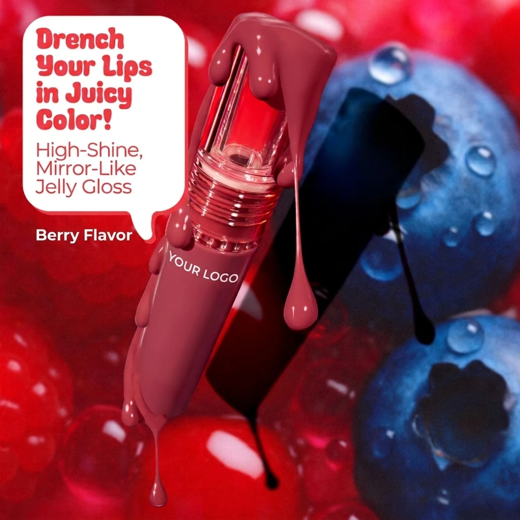 Custom Vegan Lip Gloss Lipstick Moisturizing Glossy Lip Gloss Private Label Lip Gloss with Mirror Like Shine Cruelty-Free