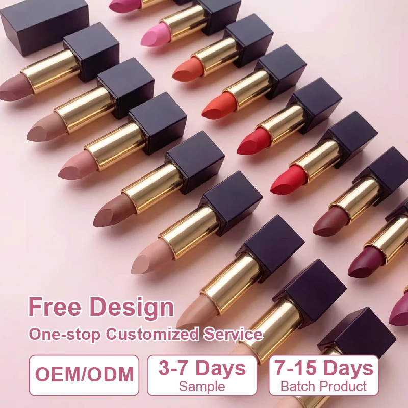 Customizable OEM Black Pressed Matte Lipstick P...
