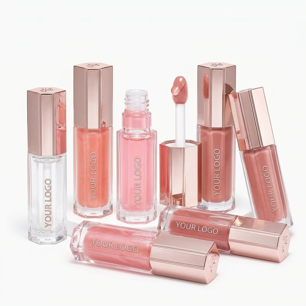 Customized Logo Private Label Glossy Liquid Lipstick Moisturizing Long Lasting Lip Gloss 24HR Hydrating Gloss with Instant Shine
