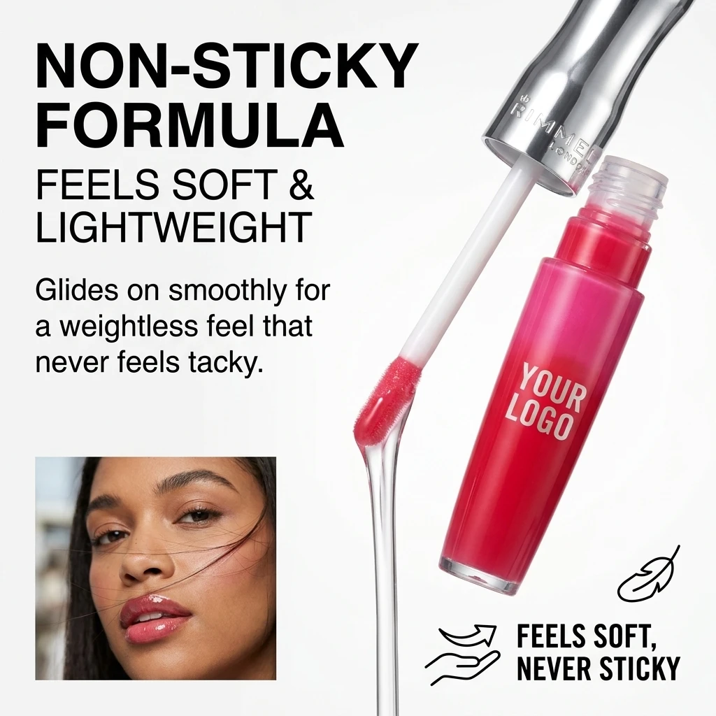 LipGloss Waterproof Long Lasting Vegan Daily Lip Care Lip Gloss Non-Sticky and Lightweight Formula for Lip Color and Shine